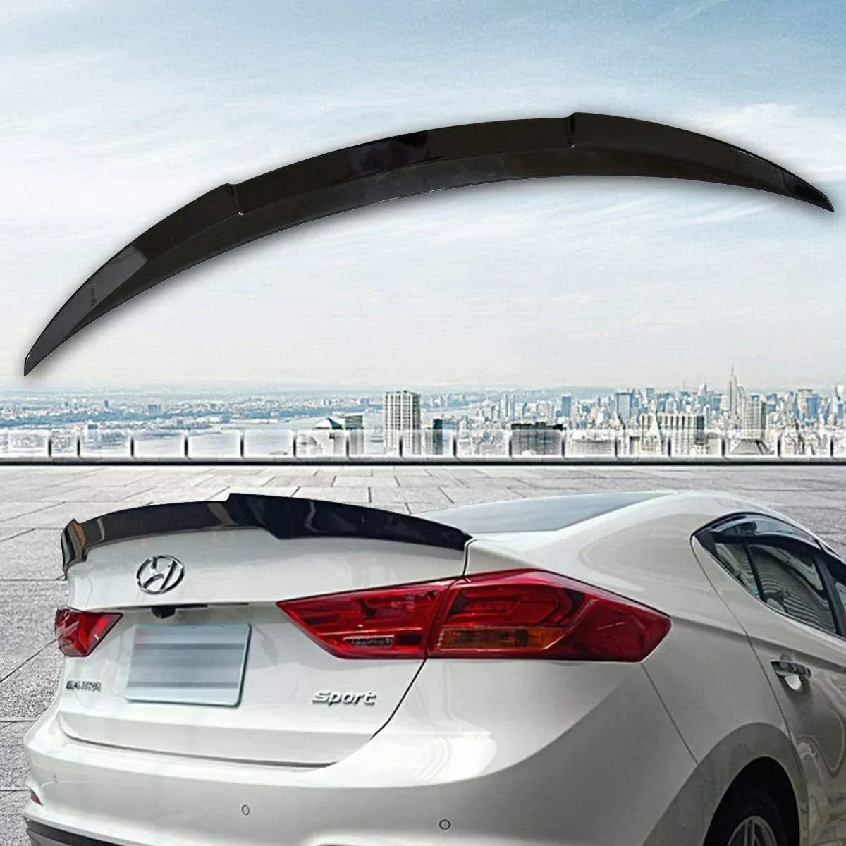 Gloss Black ULTRA V Type Duckbill Lip Spoiler Wing for Hyundai Elantra AD 15-18  | eBay