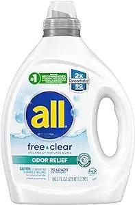all Liquid Laundry Detergent, Free Clear for Sensitive Skin, (Free Clear, 237 Fluid Ounces)