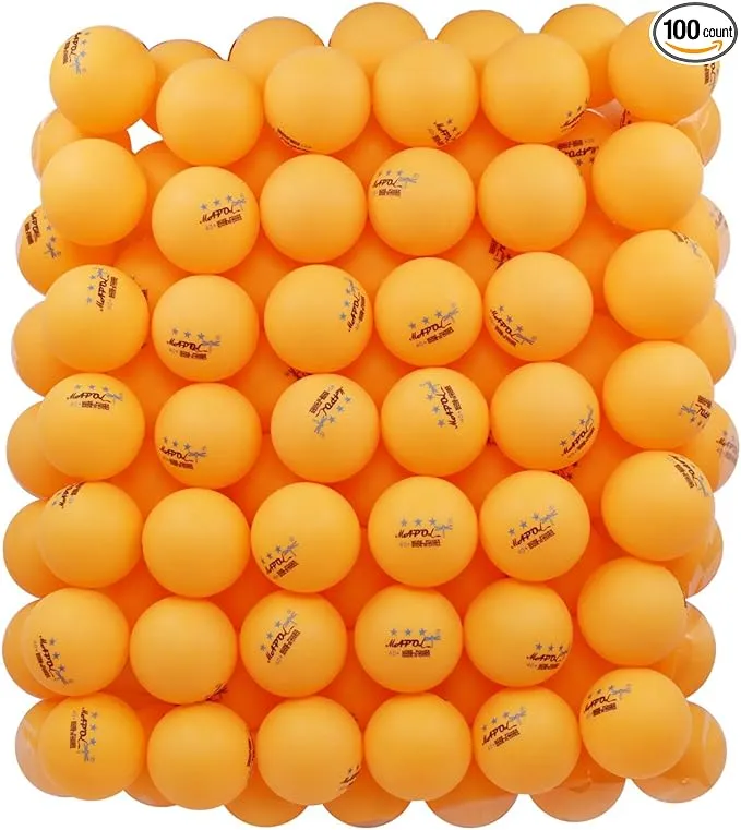 100 Counts 3-Star Orange Practice Ping Pong Balls Advanced Table Tennis Balls