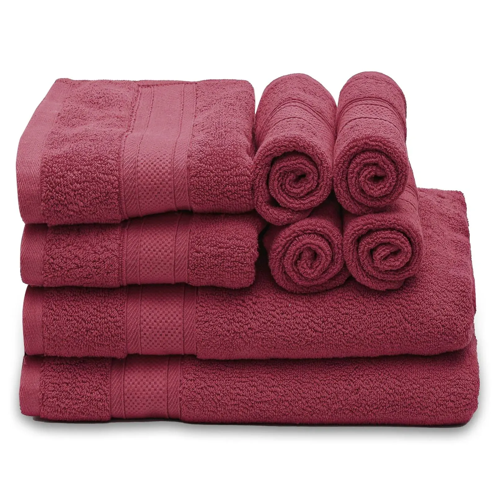 Monibloom 8pcs Towel Set, 100% Cotton, 2 Bath Towels 27x54 inch, 2 Hand Towels ...