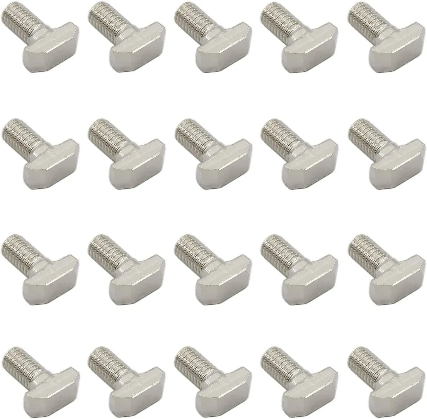 TTZEZE 20 Pcs M8 Thread T-Slot Drop-In Stud Sliding Screw Bolt, Heavy Duty Silver ...