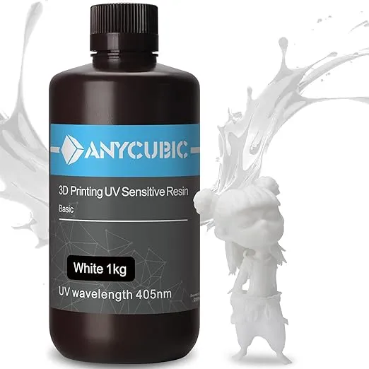 ANYCUBIC 3D Printer Resin, 405nm SLA UV-Curing Resin with High Precision and Quick Curing & Excellent Fluidity for LCD 3D Printing (Grey, 1kg)