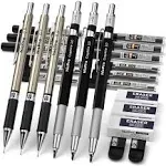 Nicpro 6PCS Art Mechanical Pencils Set 3 PCS Metal Drafting Pencil 0.5 mm &amp; 0.7