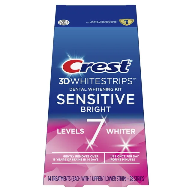 Crest 3D Whitestrips Sensitive White At-home Teeth Whitening Kit, 13 Treatments