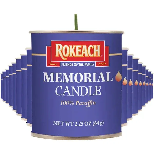 Rokeach 24 Hour Yahrzeit Memorial Tin Candles (48 Count) One Day Tumbler Candles ...