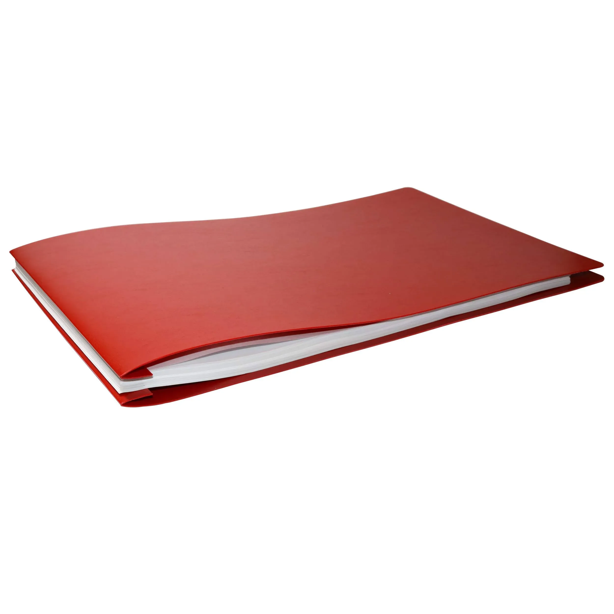 11x17 Report Cover Pressboard Binder Poly Panels Includes Fold-Over Metal Fasteners Red Package of 6