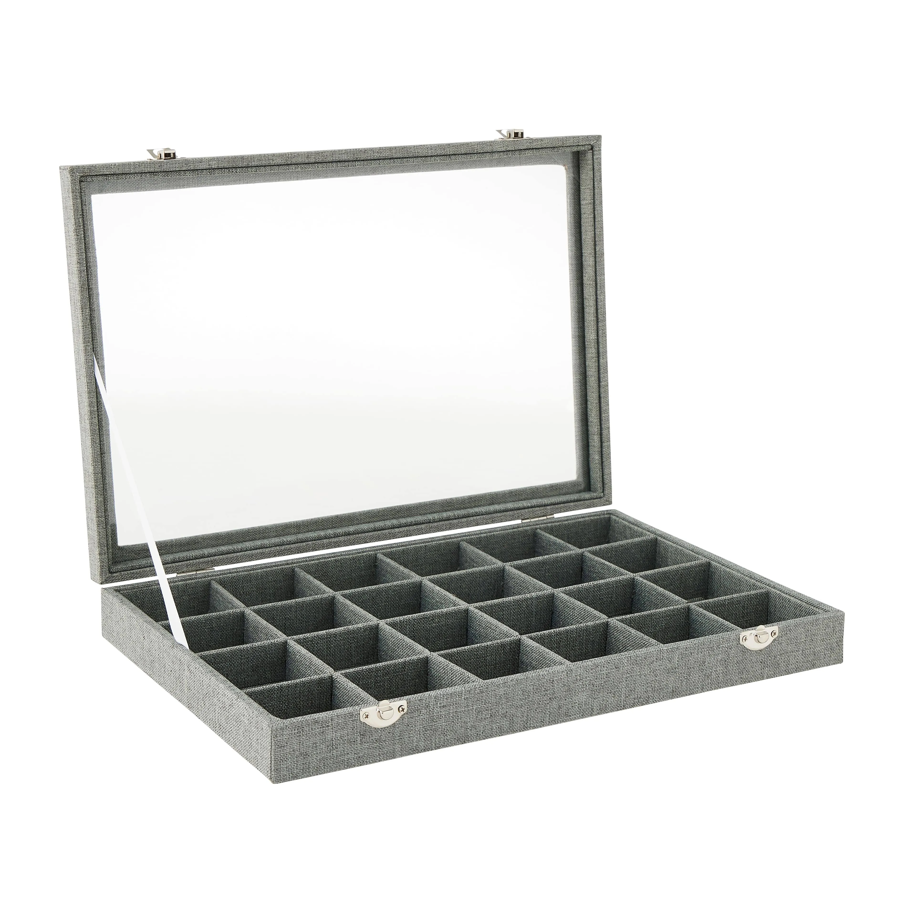 Bead Landing Gray Jewelry Tray with Lid - Each