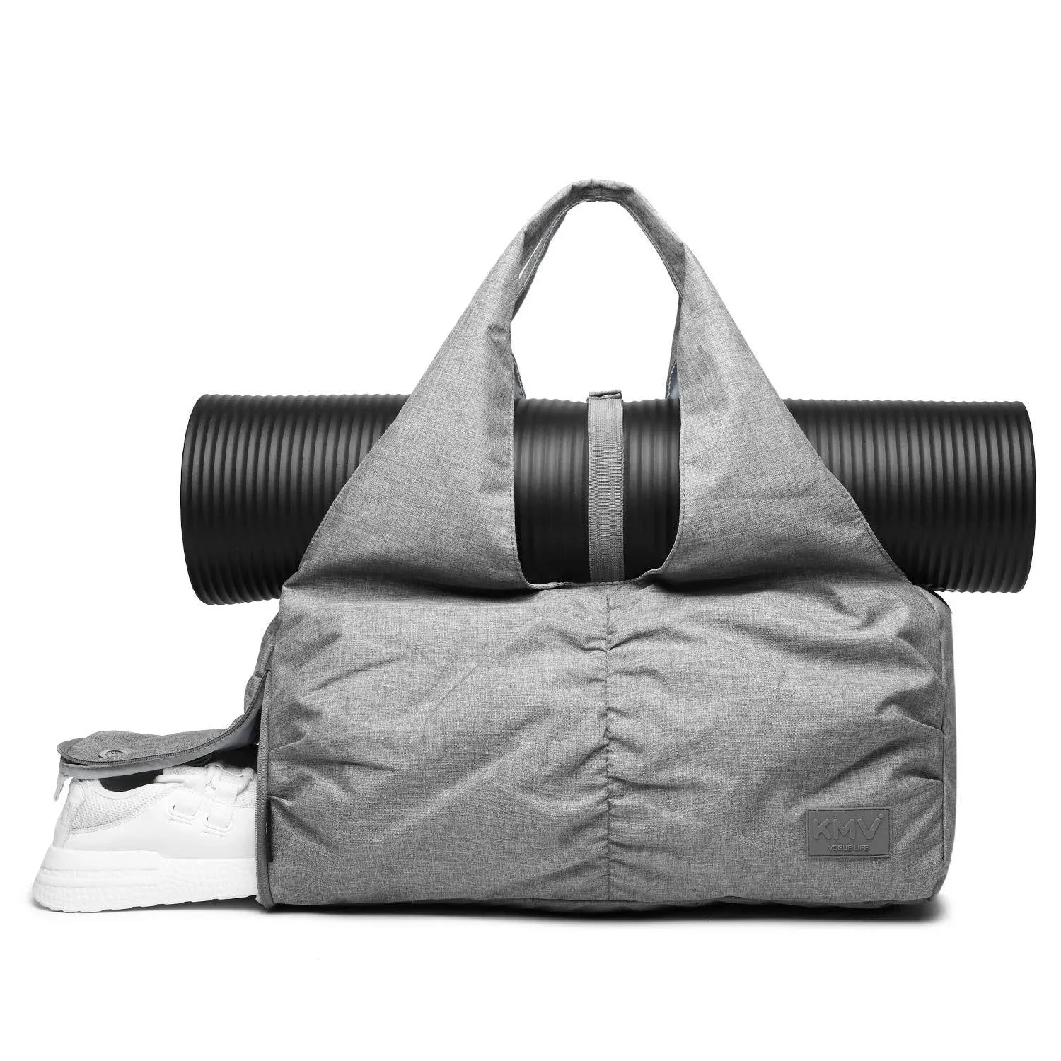 Travel Yoga Gym Bag for Women, Carrying Workout Gear, Makeup, and Accessories, Shoe Compartment and Wet Dry Storage Pockets