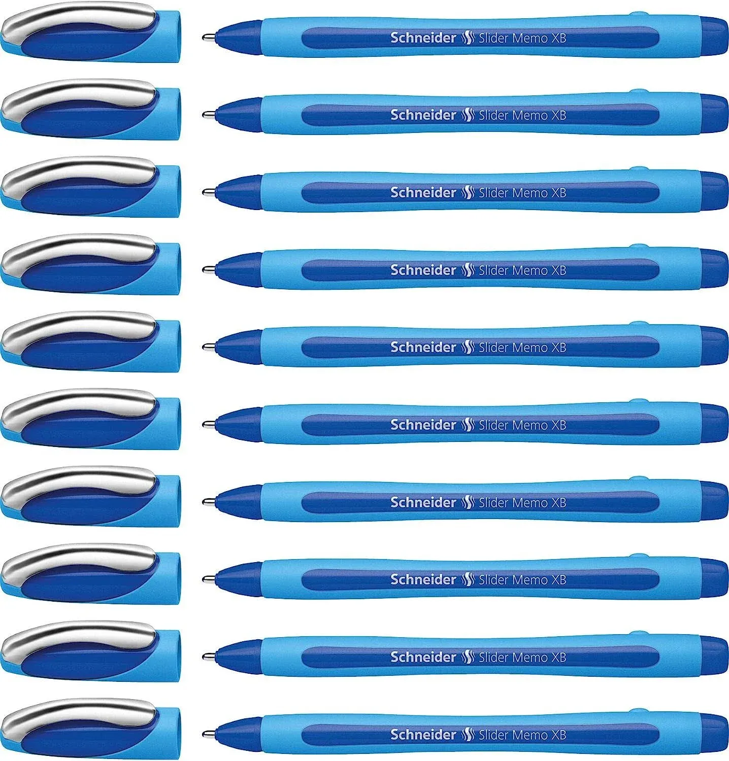 Schneider Slider Memo xB Ballpoint Pen, Blue, Box of 10 Pens (150203)