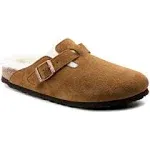 Birkenstock Women's Boston Suede Shearling-Lined Clogs, Womens, 8, Mink