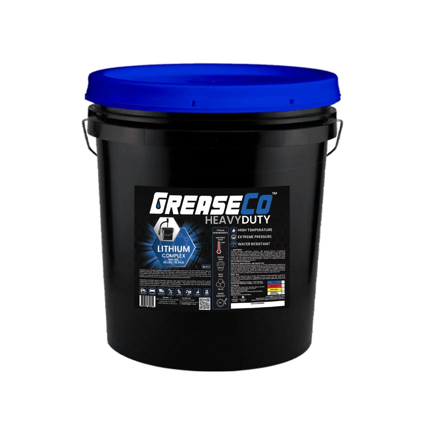 Red and Tacky High Temp Grease | Automotive | Tractor | Wheel Bearing | 35 lb Pail | HeavyDuty