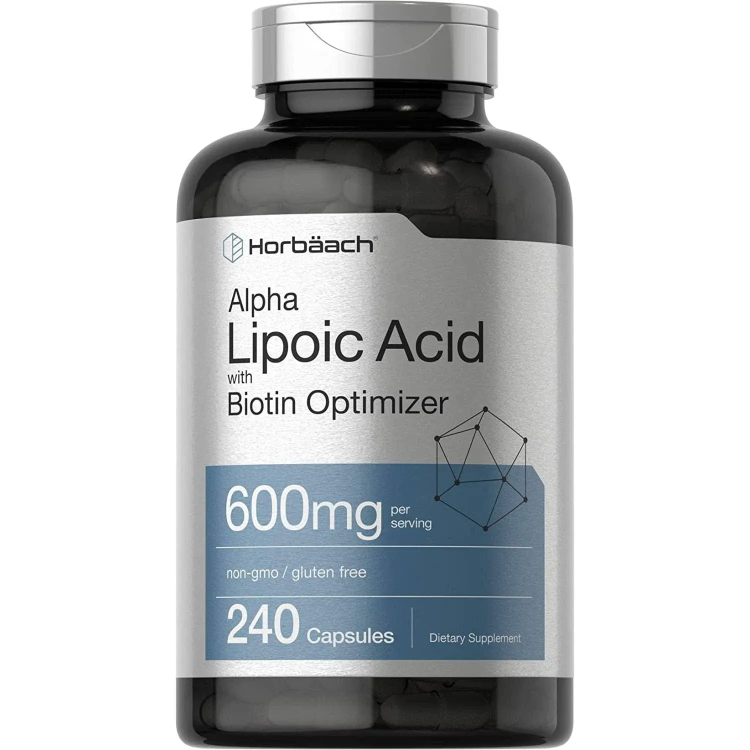 Horbaach Alpha Lipoic Acid 600mg with Biotin Optimizer | 240 Capsules
