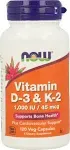 Vitamina D3 & K2 120 Cápsulas Now