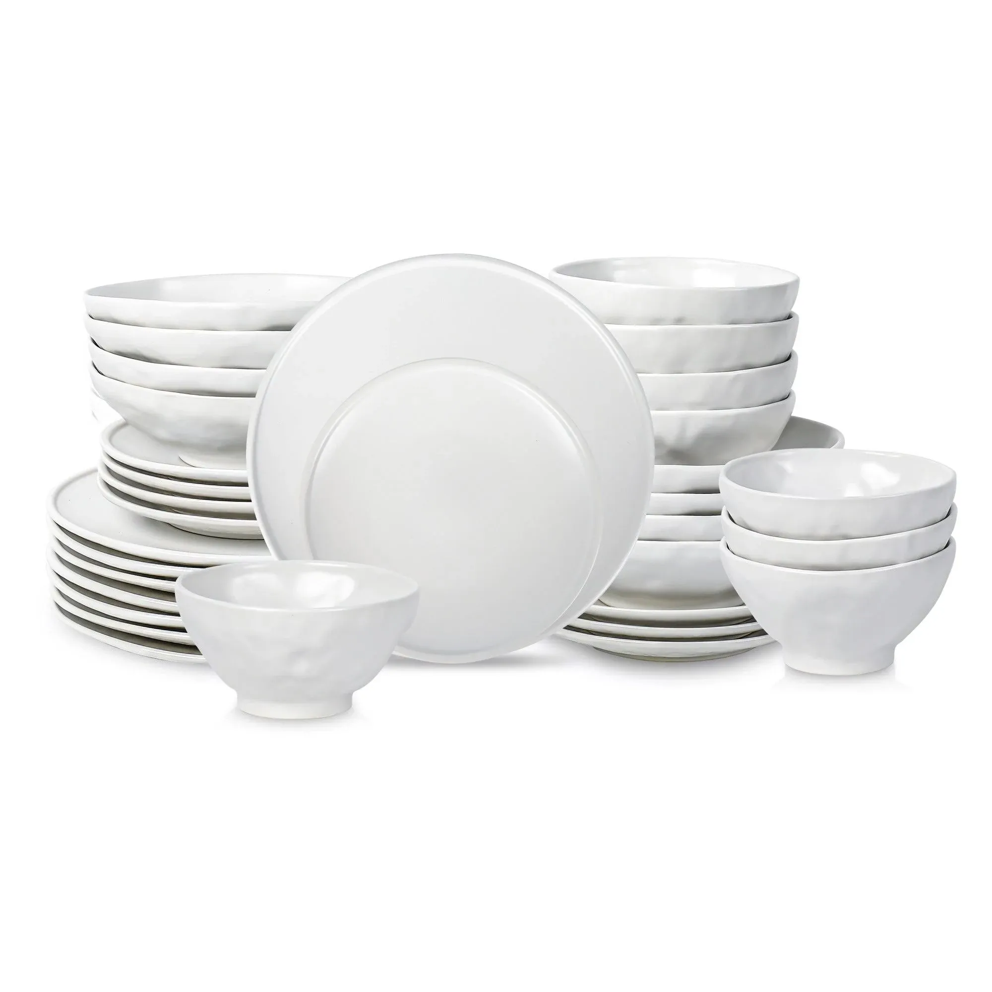 Stone by Mercer Project Nendo Stoneware Dinnerware Set, 32-Piece - Service for 8, White