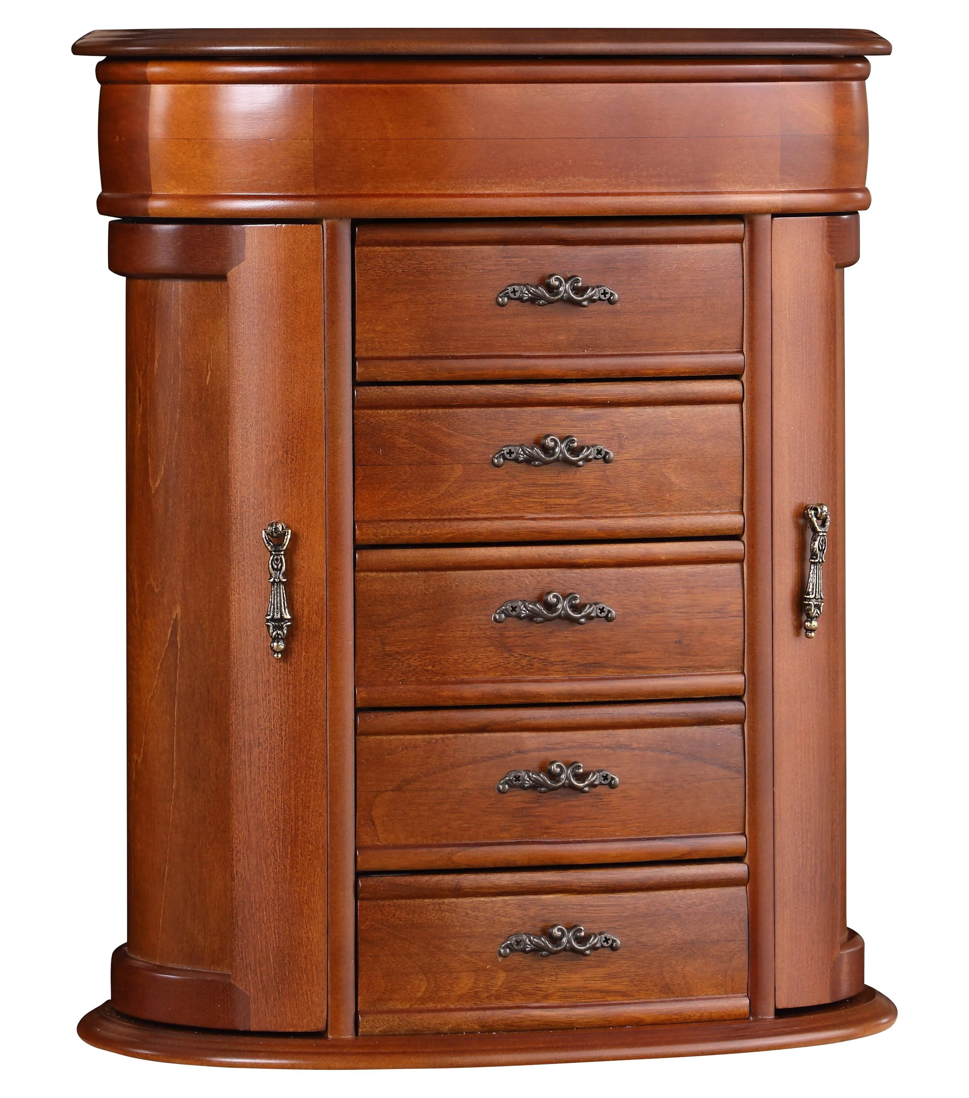 Hives and Honey WM2227-885 Cari Wood Jewelry Chest for Women Jewelry Box, Walnut