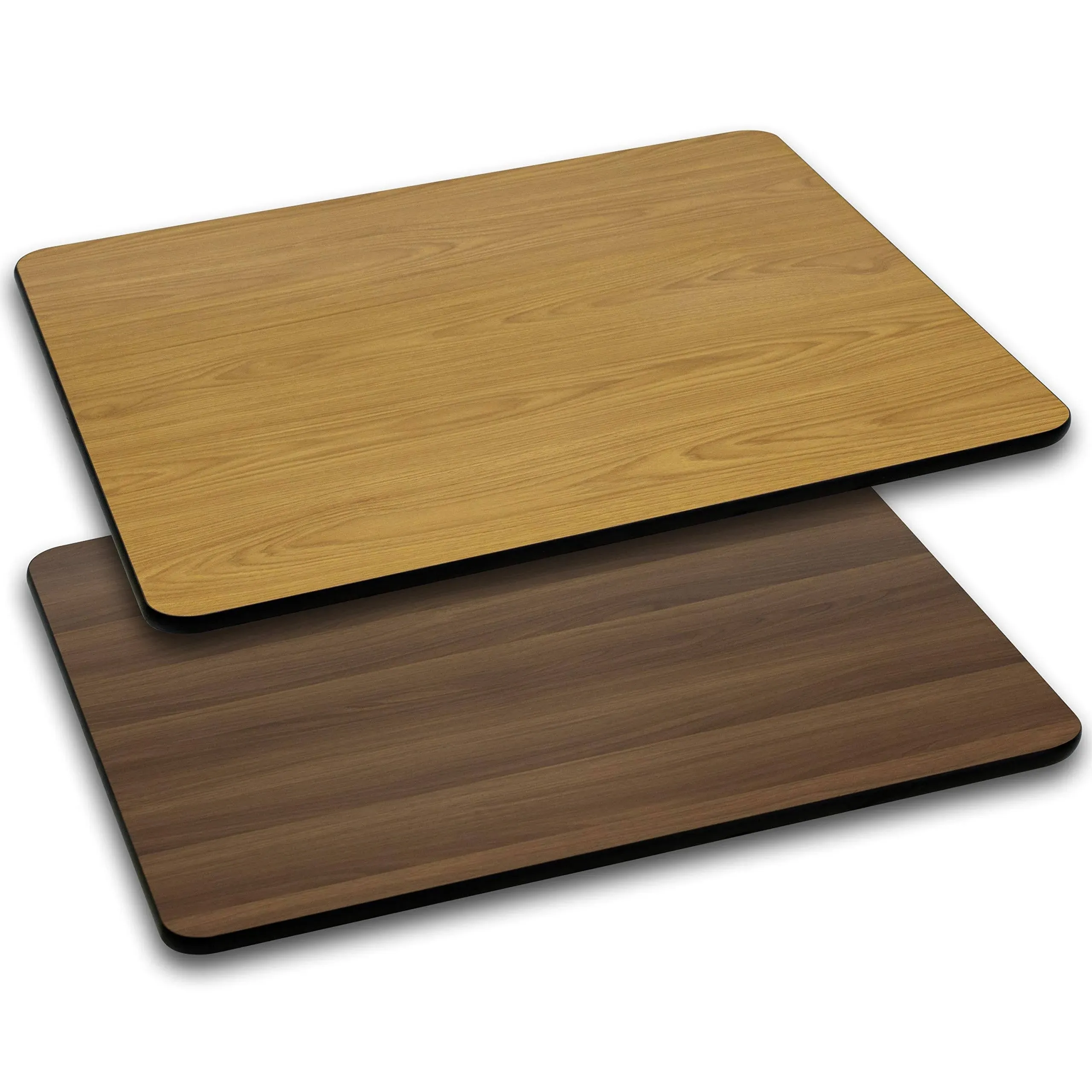 Flash Furniture XU-WNT-3048-GG 30" x 48" Natural / Walnut Reversible Laminated Rectangular Table Top