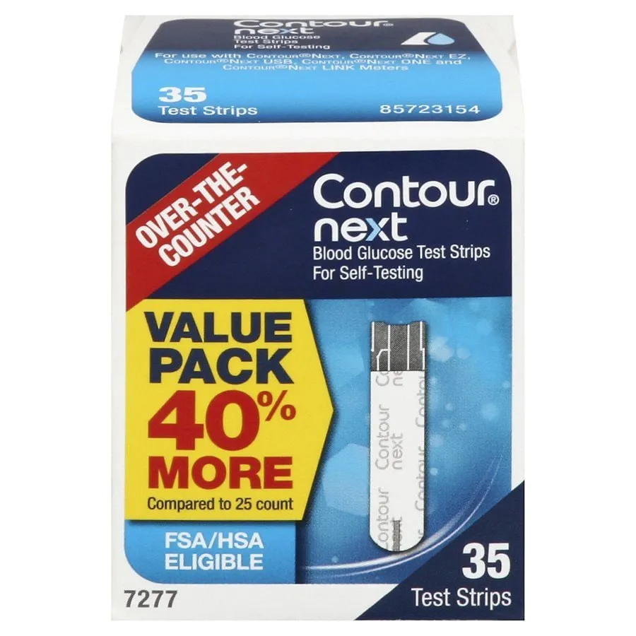 Contour Next Blood Glucose Test Strips, Value Pack - 35 strips