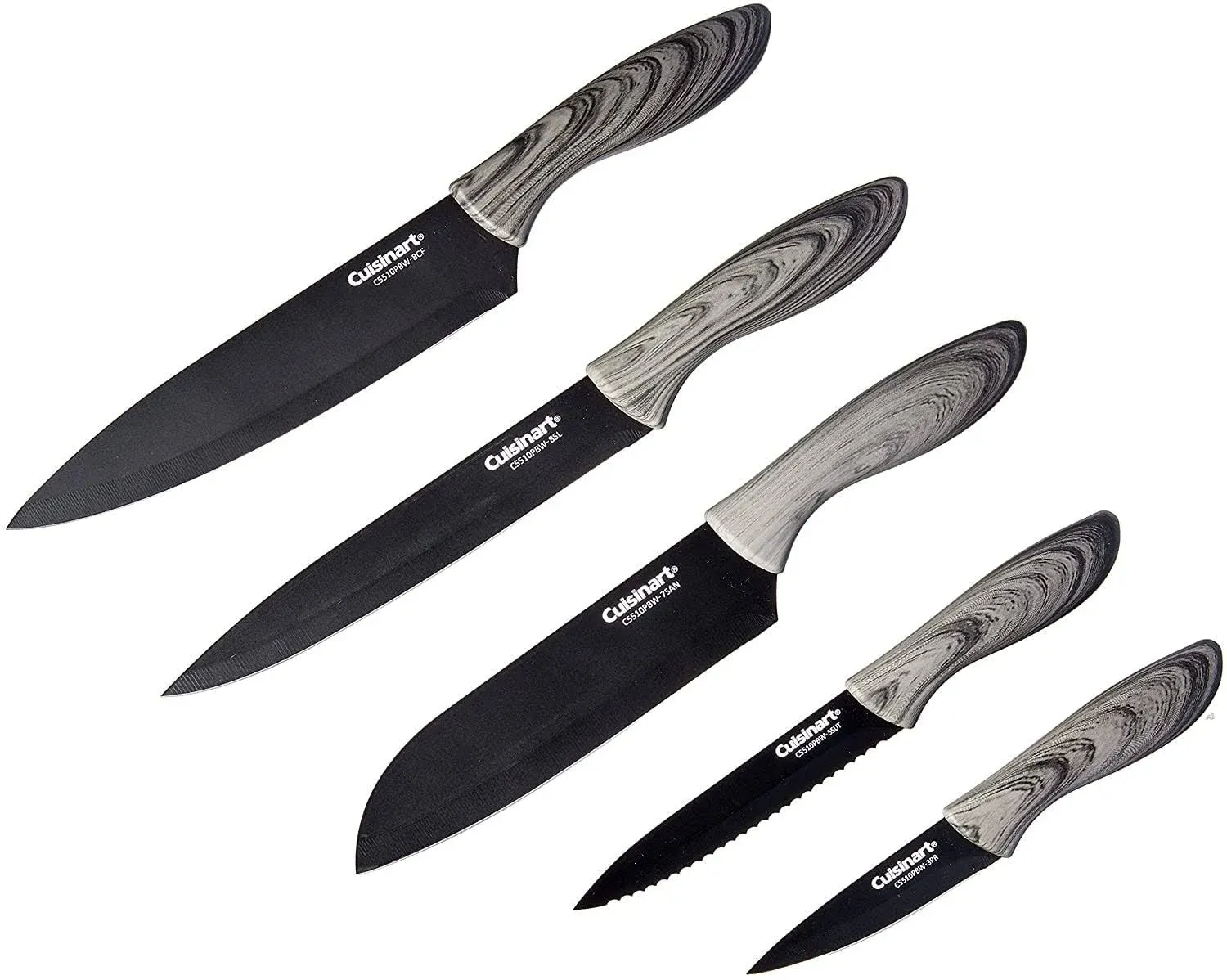 Cuisinart C55-10PBW 10 Piece Ceramic Coated Knife Set