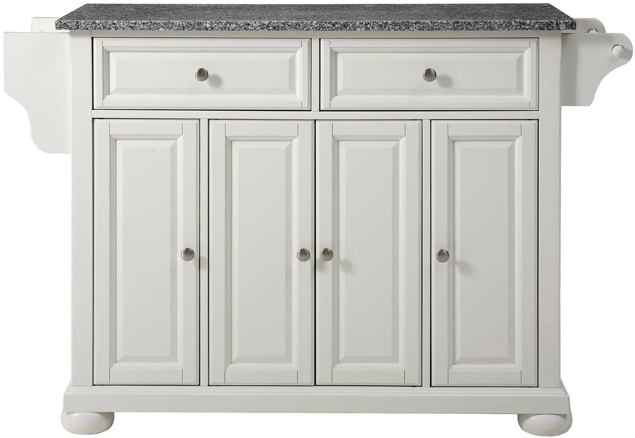 Crosley Alexandria Solid Granite Top Kitchen Island, White