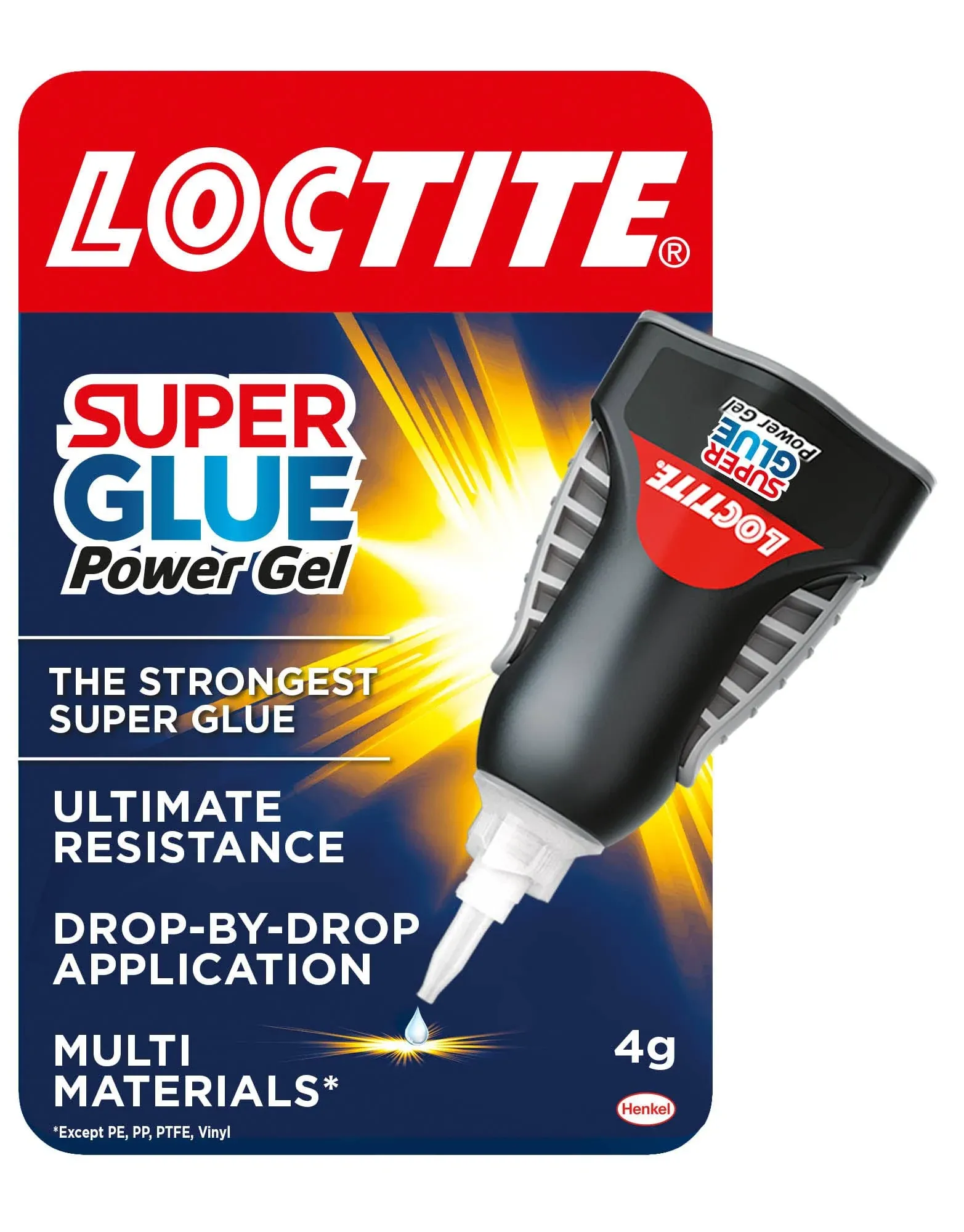 Loctite Super Glue Power Flex Control, gel flexible de superpegamento, superpegamento con fórmula antigoteo para aplicaciones verticales, pegamento transparente con boquilla precisa, 0.41 x 0.18 oz