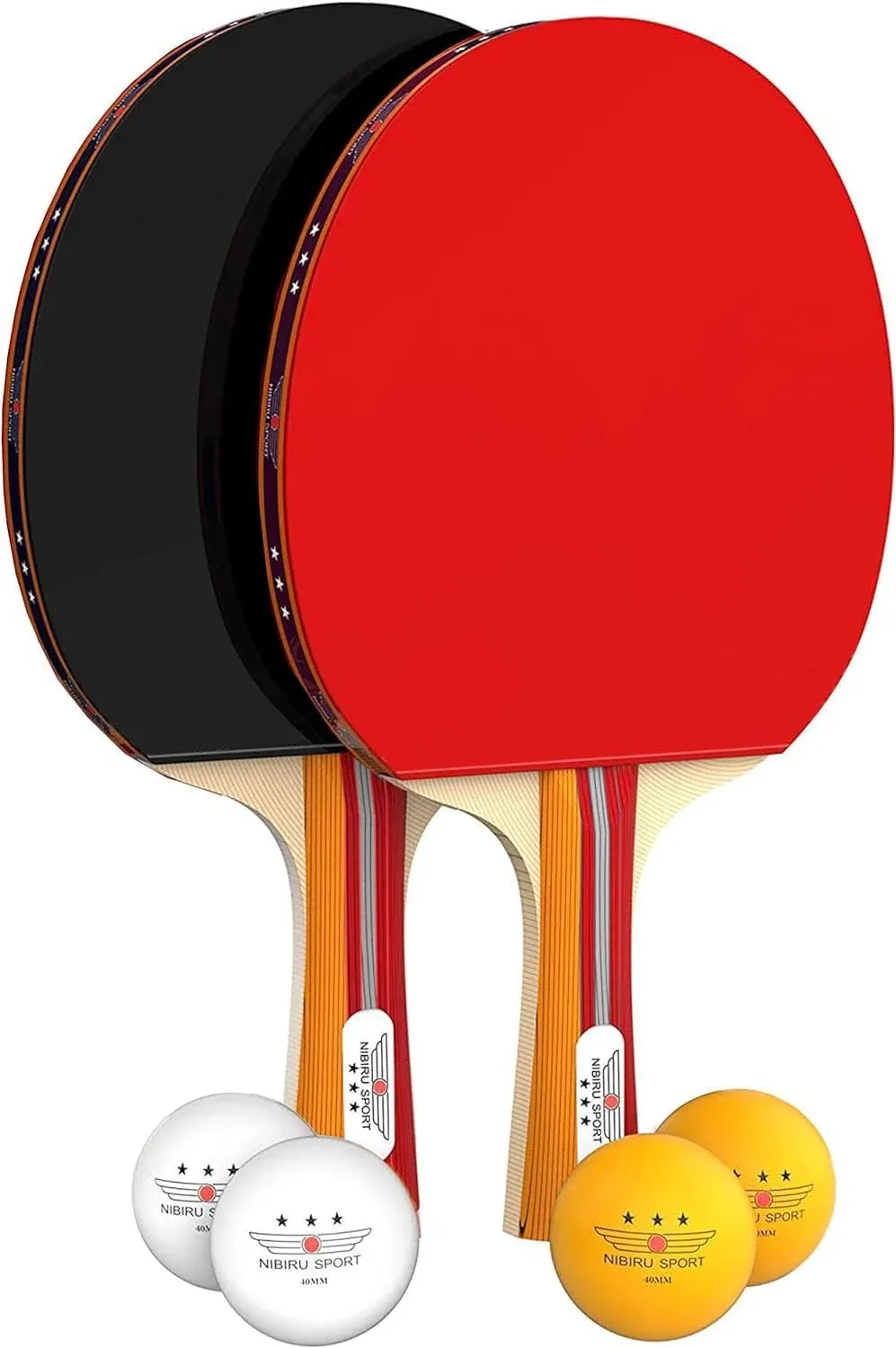 Nibiru Sport Table Tennis Paddles - Professional Ping Pong Paddles Set of 2 W 4 Balls and Storage Case - Table Tennis Equipment & Game Accessories