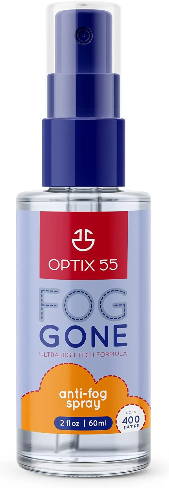 Optix 55 Anti-Fog Spray for Non - Anti Reflective Lenses | Prevents Fogging of Glass or Plastic Windows  Mirrors  Eyewear Lenses  Glasses  Swim Goggles  Ski Masks  Binoculars |Long Lasting Solution