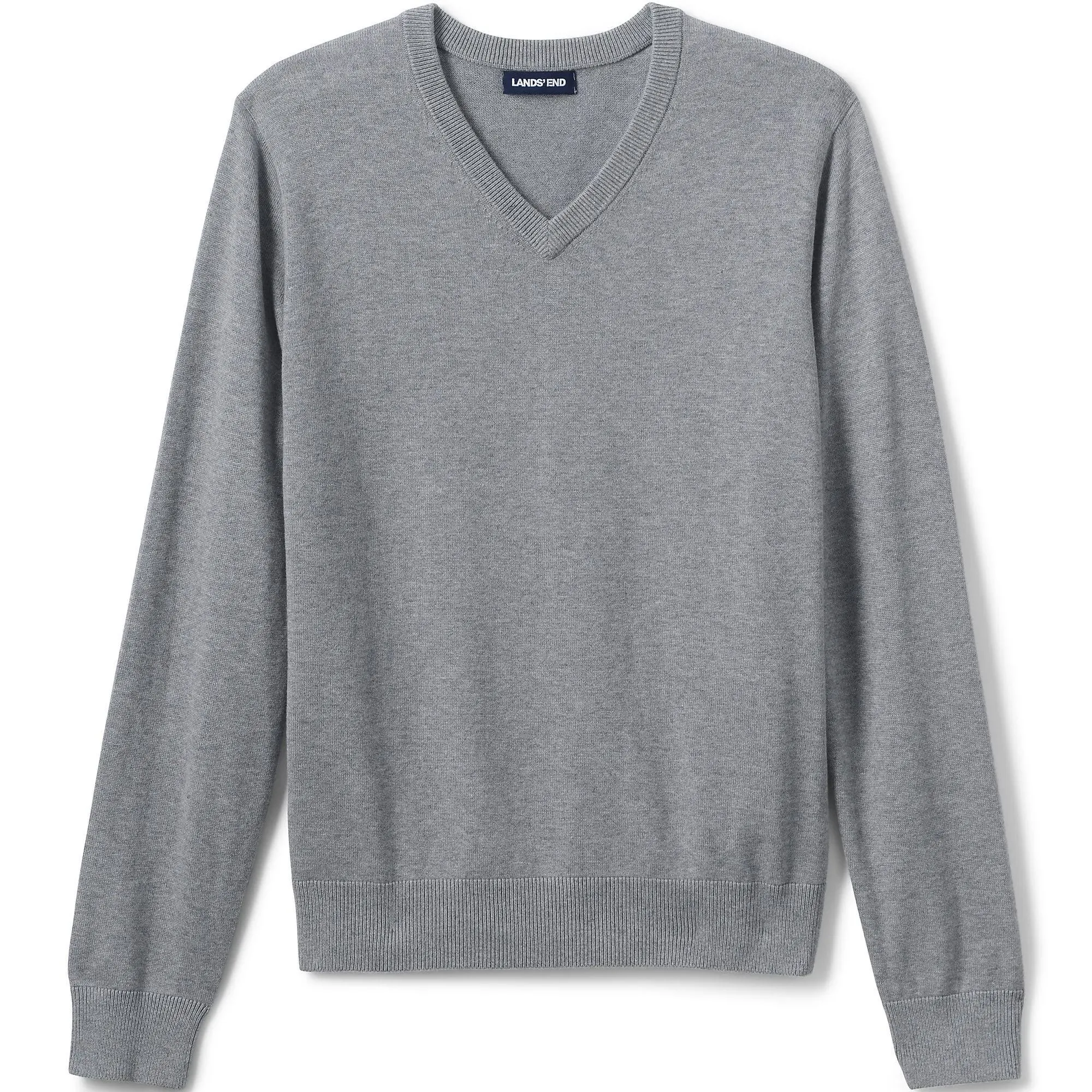 Lands' End Men's Fine Gauge V-Neck Sweater