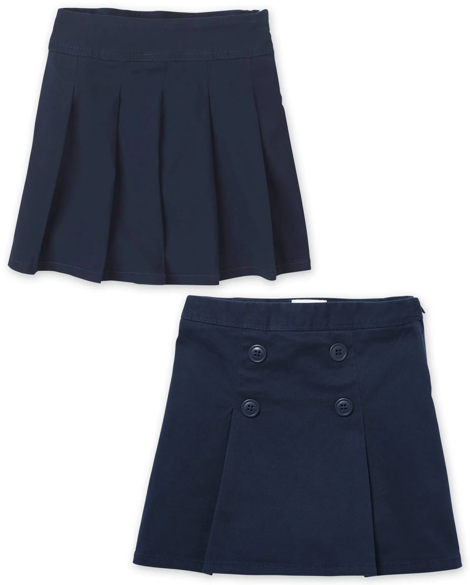 The Children's Place Girls' Pleated Button Skort 2 Pack