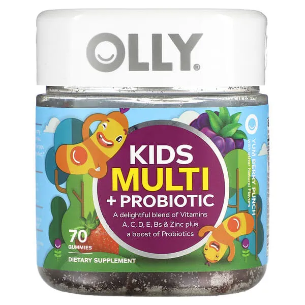 Olly Kids' Multi + Probiotic - Yum Berry Punch - 70 Gummies