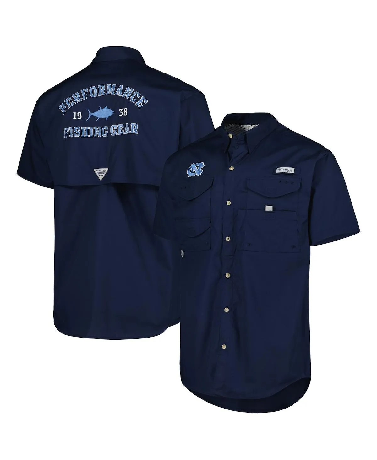 Navy North Carolina Tar Heels Bonehead Button-up Shirt