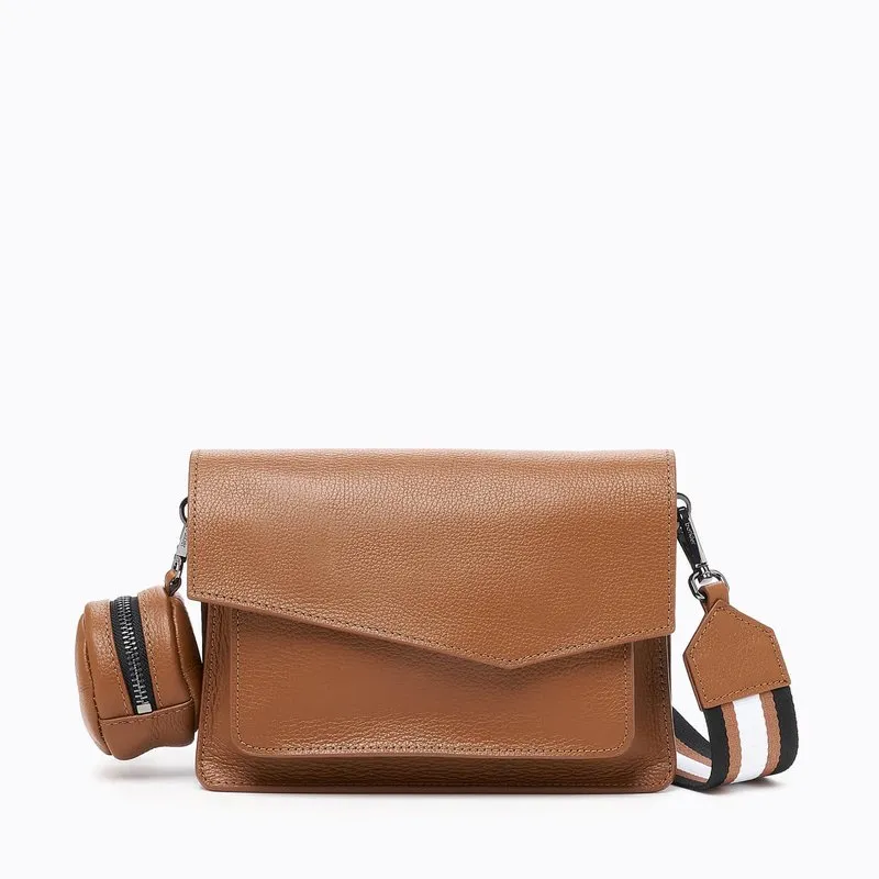 Cobble Hill Small Leather Crossbody In Brown