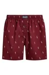 Shop Polo Ralph Lauren Hanging Woven Cotton Boxers In Classic Wine