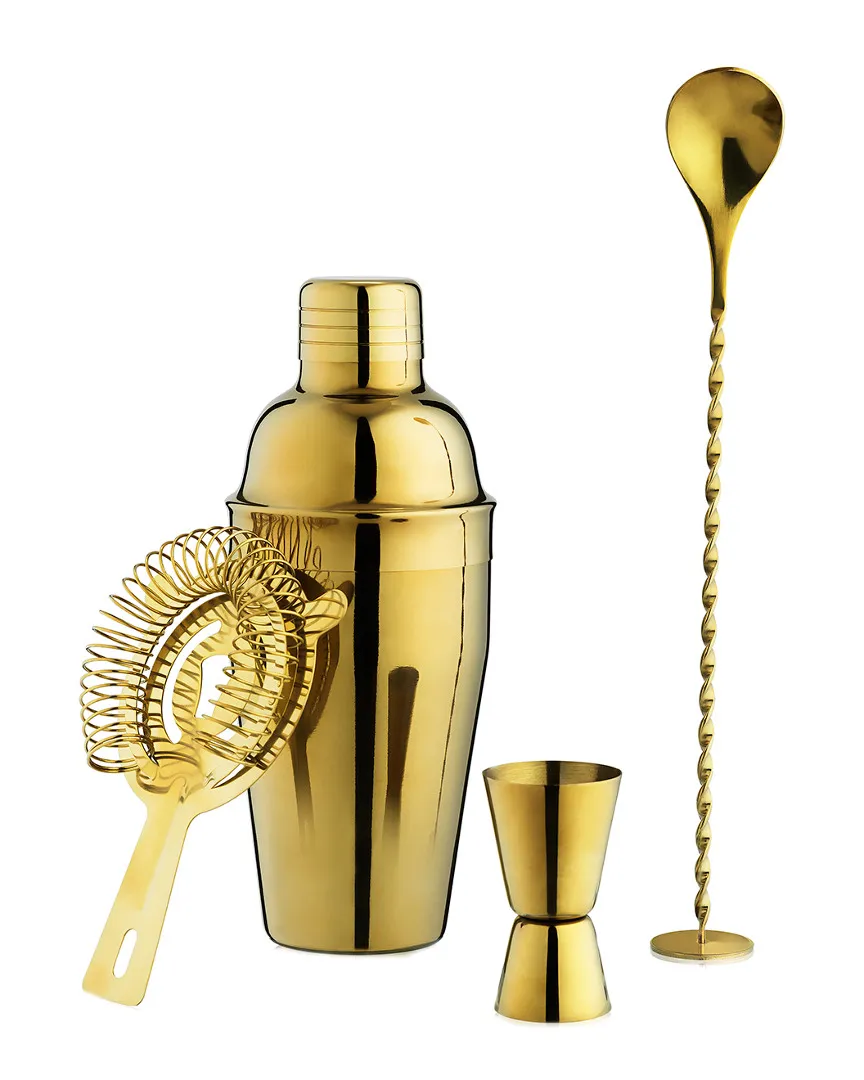 Gold Barware Set In Gold-tone