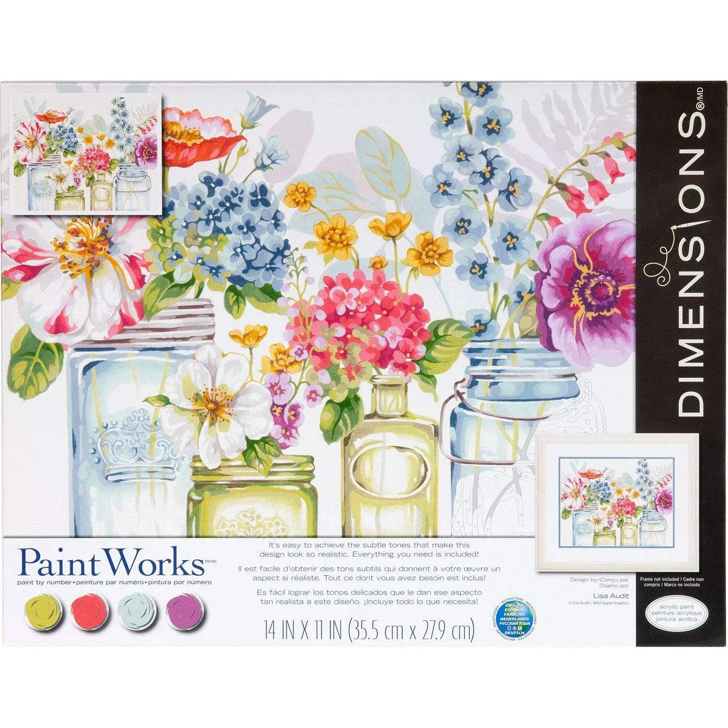 Paint by Number Kit Rainbow Flowers