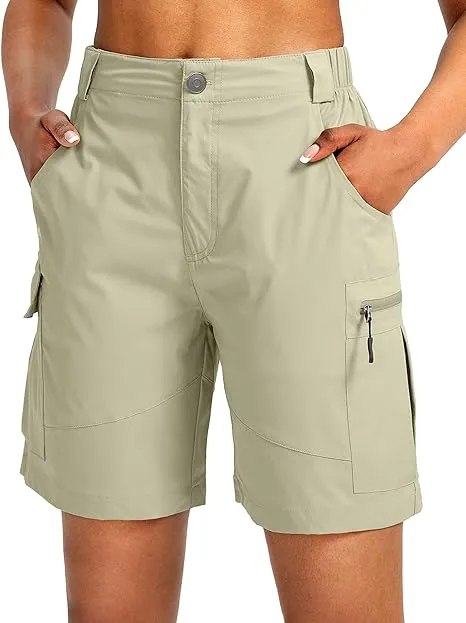 Viodia Women's 7" Hiking Cargo Shorts with Pockets Quick Dry Lightweight Shorts for Women Golf Casual Summer Shorts