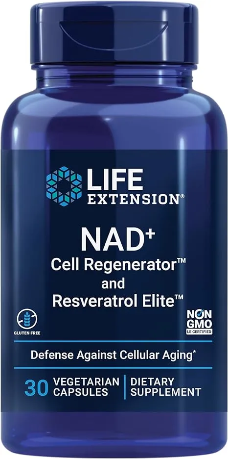 Life Extension Optimized NAD+ Cell Regenerator and Resveratrol -- 30 Vegetarian Capsules