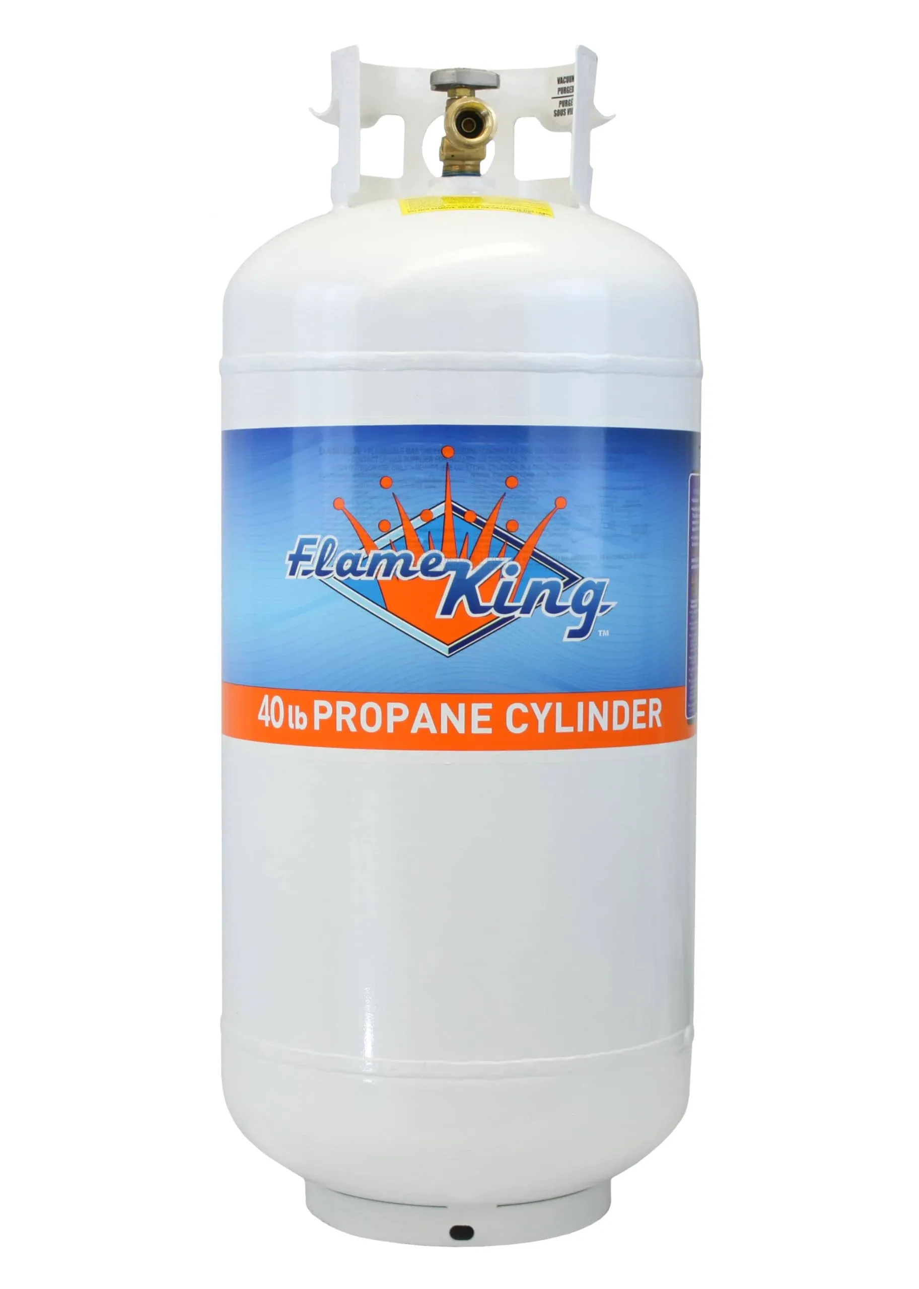 Flame King YSN401 40 Pound Steel Propane Tank Cylinder With OPD Valve, White