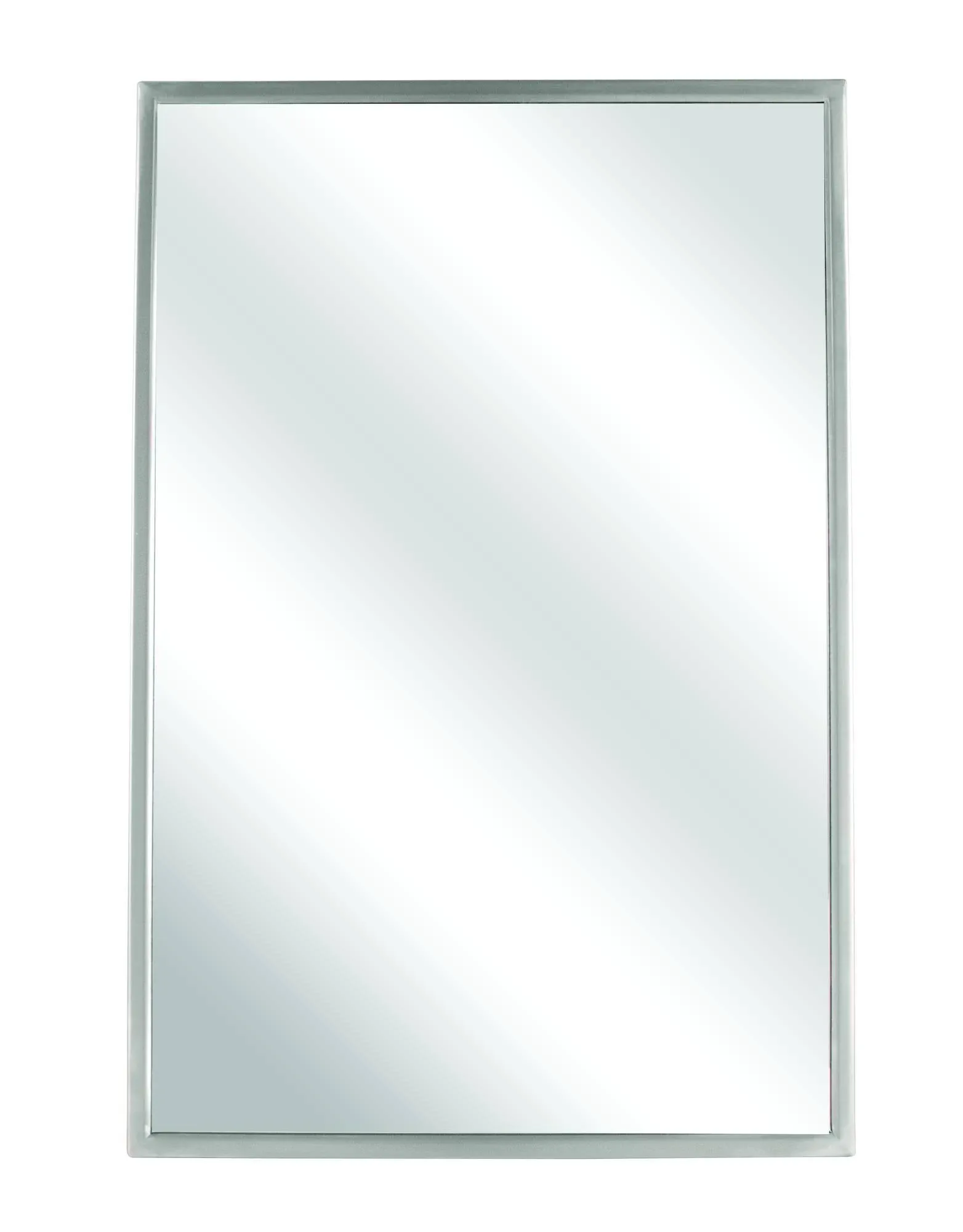 Bradley 781-024360 (24 x 36) Commercial Restroom Mirror, Channel Frame, 24" W x 36" H, Stainless Steel w/ Bright-Polished Finish