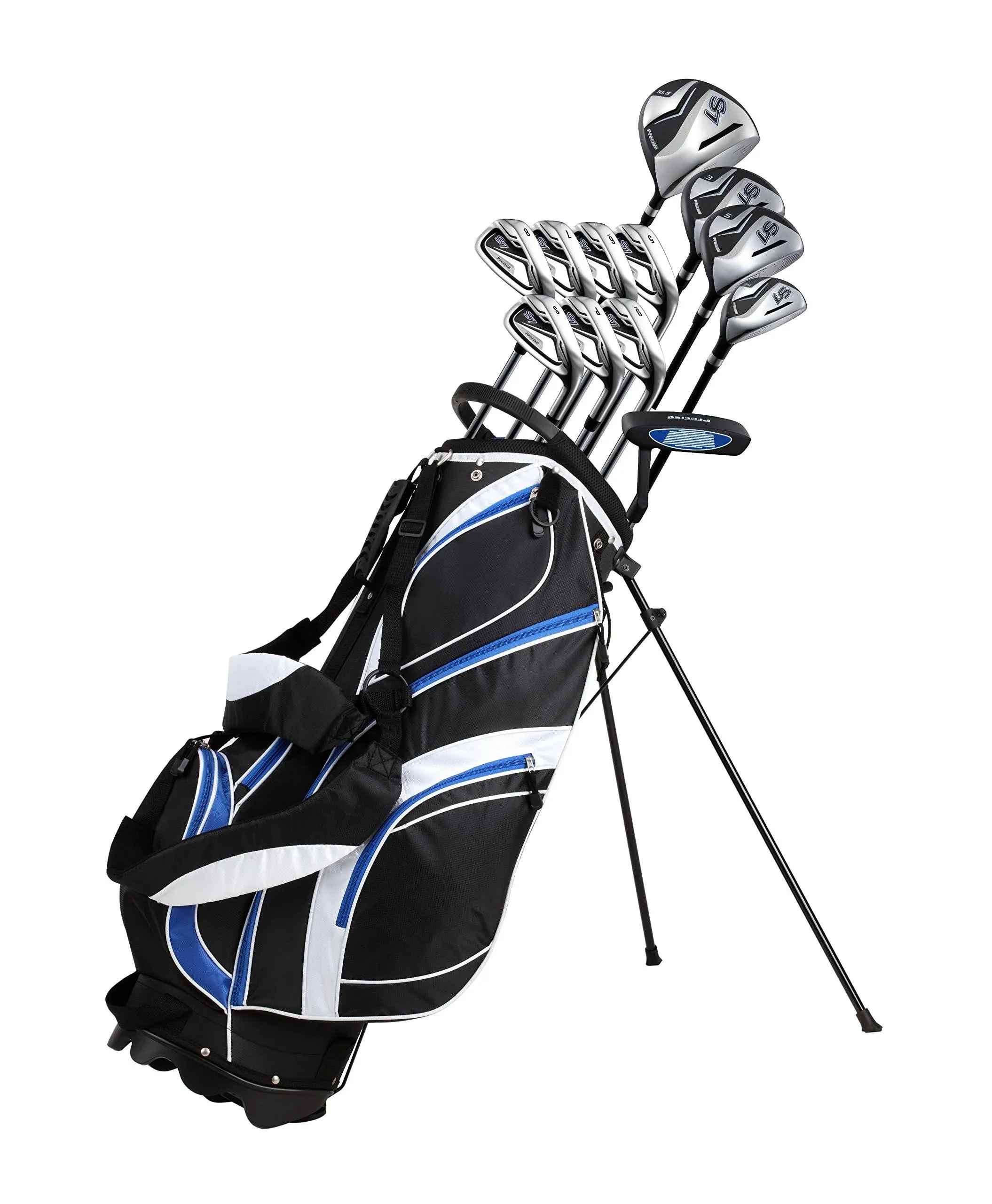 PRECISE S7 Men’s Right Handed Complete Golf Club Set Regular Black/Blue