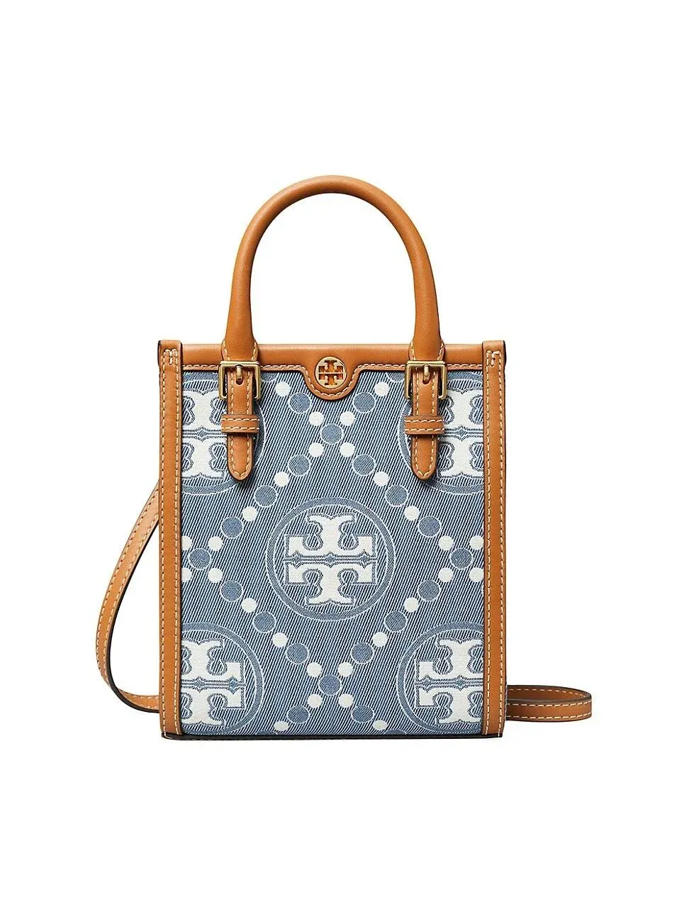 Tory Burch Donne Mini Shopping T Monogram in Denim, Taglia unica