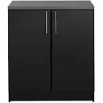 Prepac Elite Home Storage Black Base Cabinet with Melamine Countertop