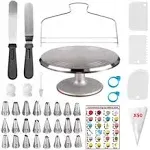 87 Pcs Cake Decorating Kit With Aluminium Alloy Rotating Cake Turntablecake Leve