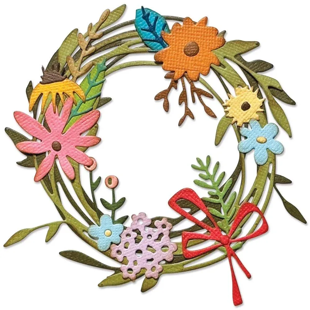 Sizzix - Vault Funky Floral Wreath Thinlits, 666563 By: Tim Holtz