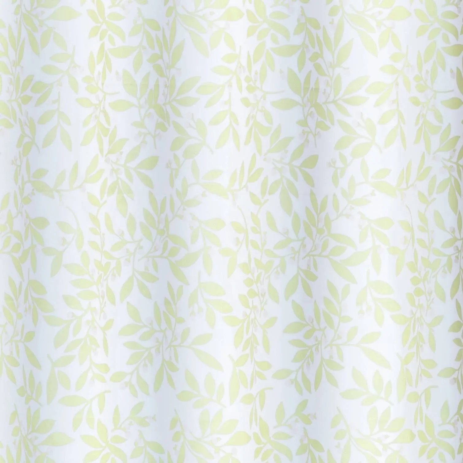 Laura Ashley Printed Peva 70 in. x 72 in. Green Apple Leaf Shower Curtain