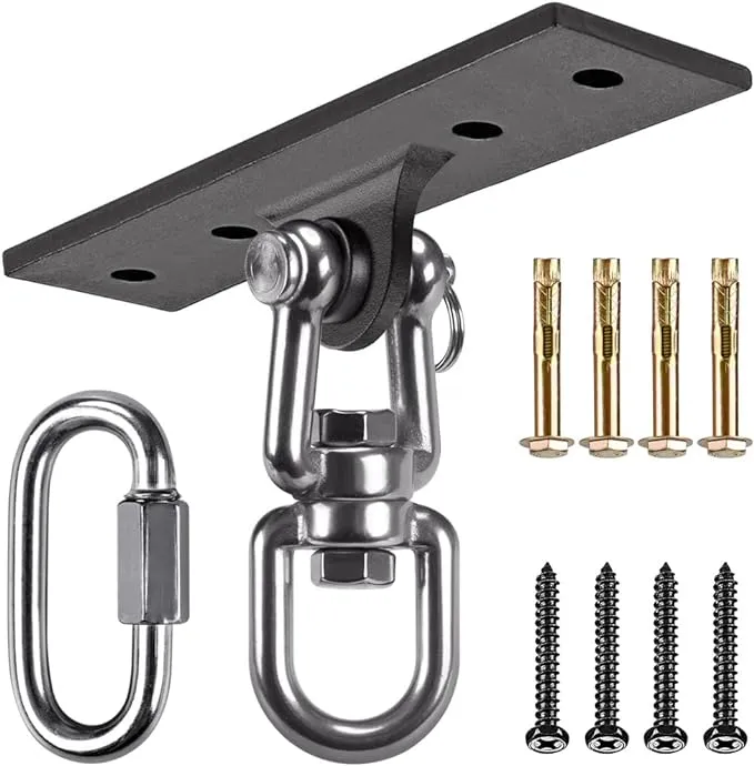 Dolibest Heavy Bag Hanger,Wall Ceiling Mount Hook with A Carabiner for Suspension ...