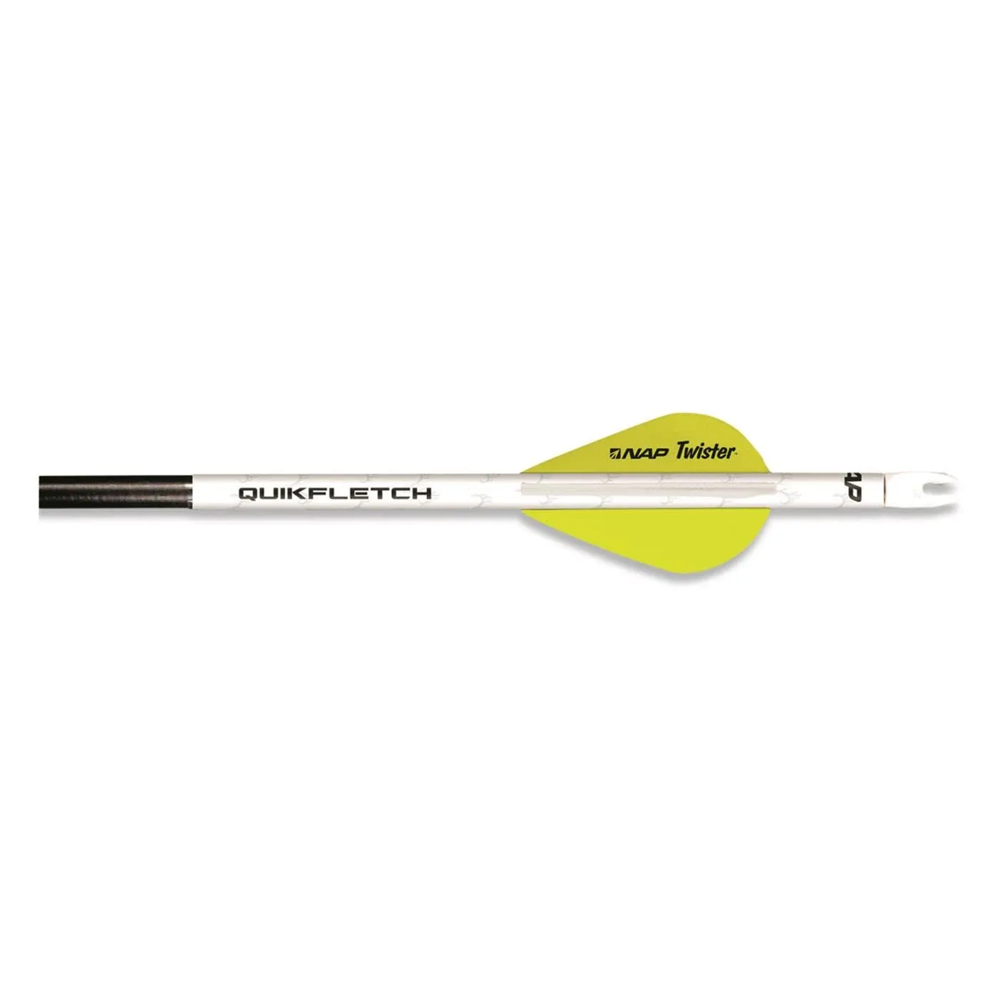 New Archery Product Twister Quickfletch 2&#034; 3-Vane Stabilizing Fletch Or/Wh