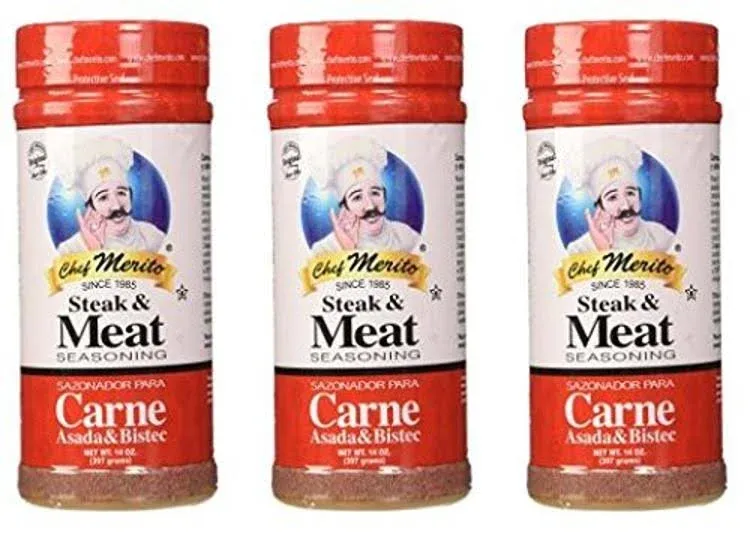 Chef Merito Carne Asada Seasoning, 14 oz (Pack of 6)