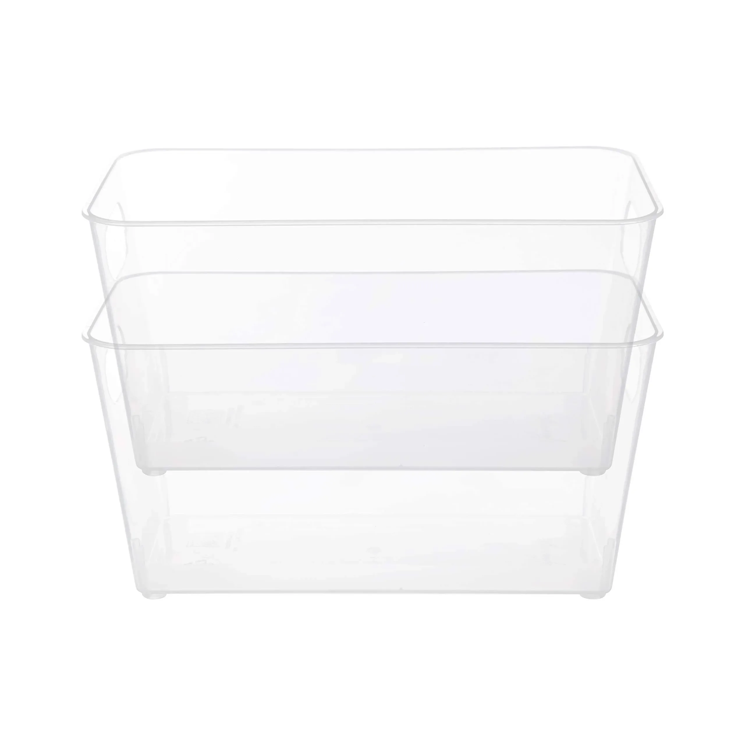 Storage Made Simple Clear Organizer Bin with Handles, 2-pack