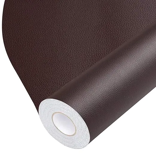 BSZHTECH Self-Adhesive Leather Repair Tape/Patch for Couch Furniture Sofas Car Seats, Advanced PU Vinyl Leather Repair Kit (Dark Brown, 3.9X79 inch)