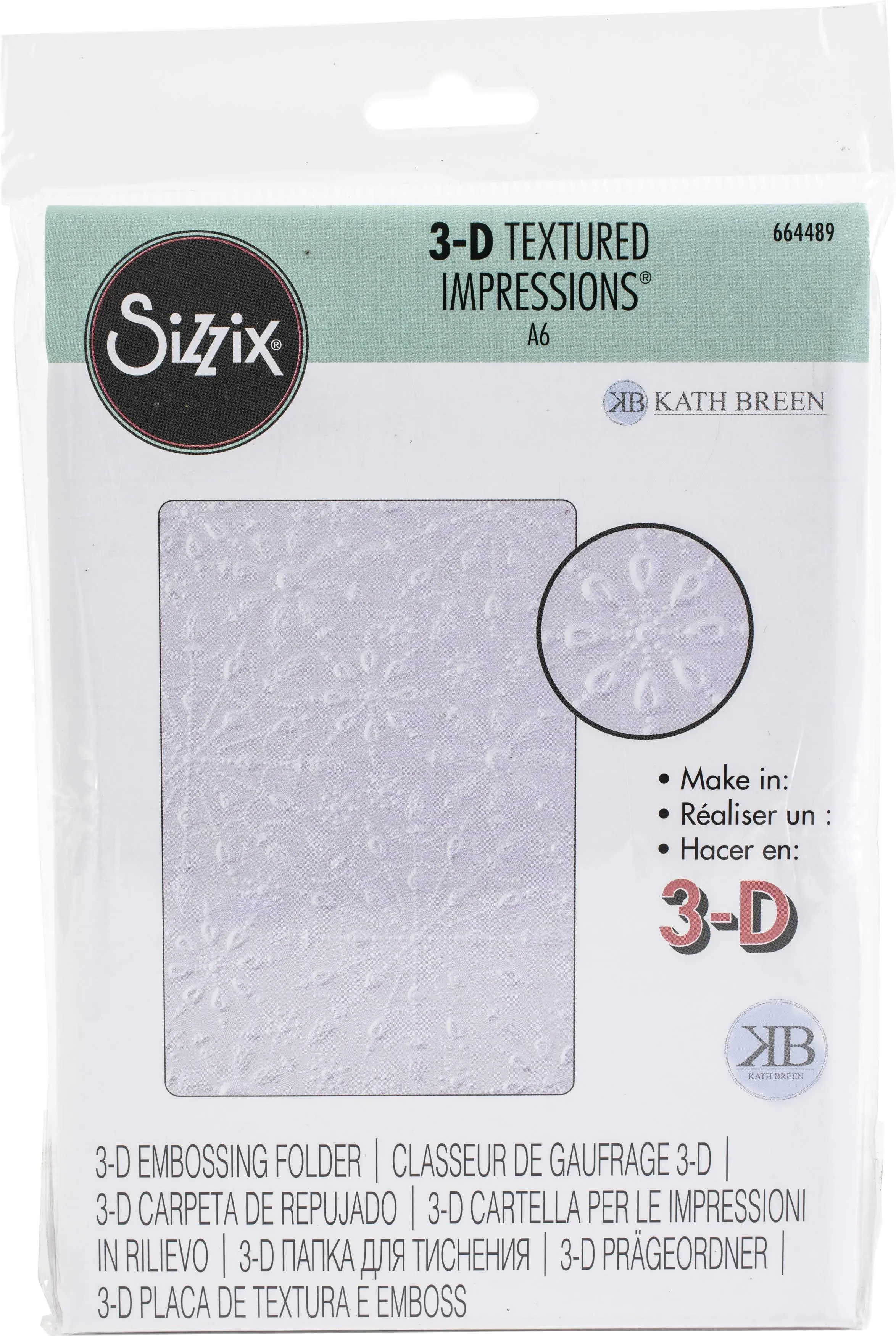 Sizzix Jeweled Snowflakes 3D Embossing folder #664489 Retail $12.99 Kath Breen